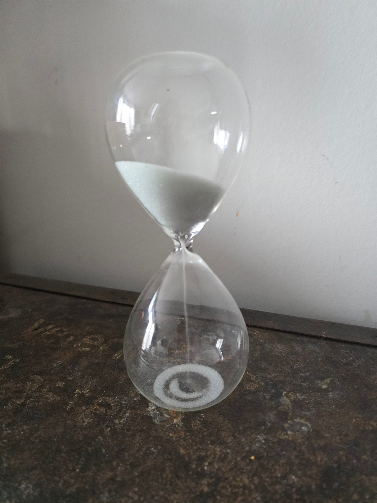 Zandloper met wit zand | 5 minuten - glas, Ophalen of Verzenden