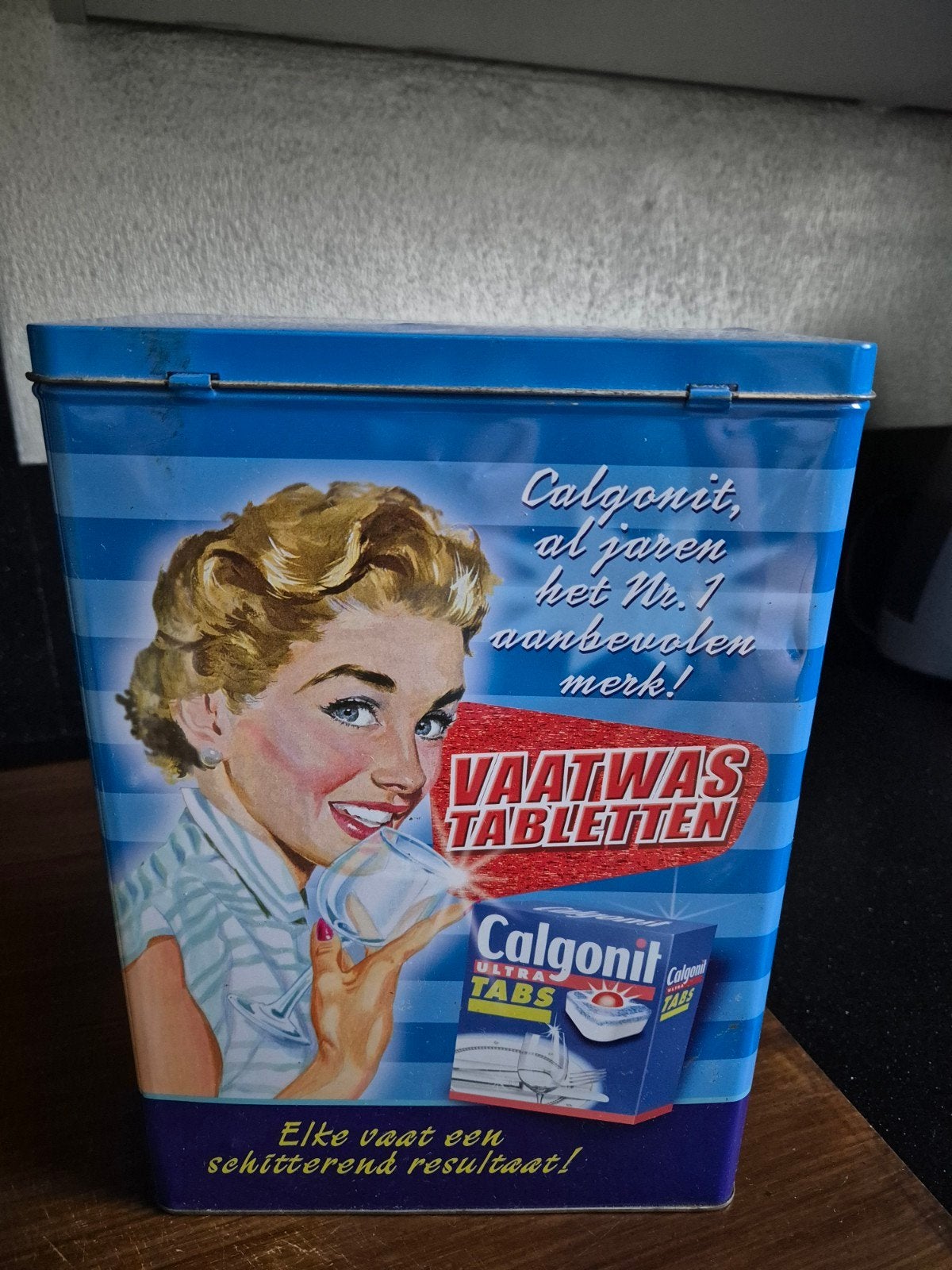 Vintage Calgonit Vaatwastablet Blik - Retro, Verzamelen, Ophalen of Verzenden, Gebruikt, Overige, Overige merken