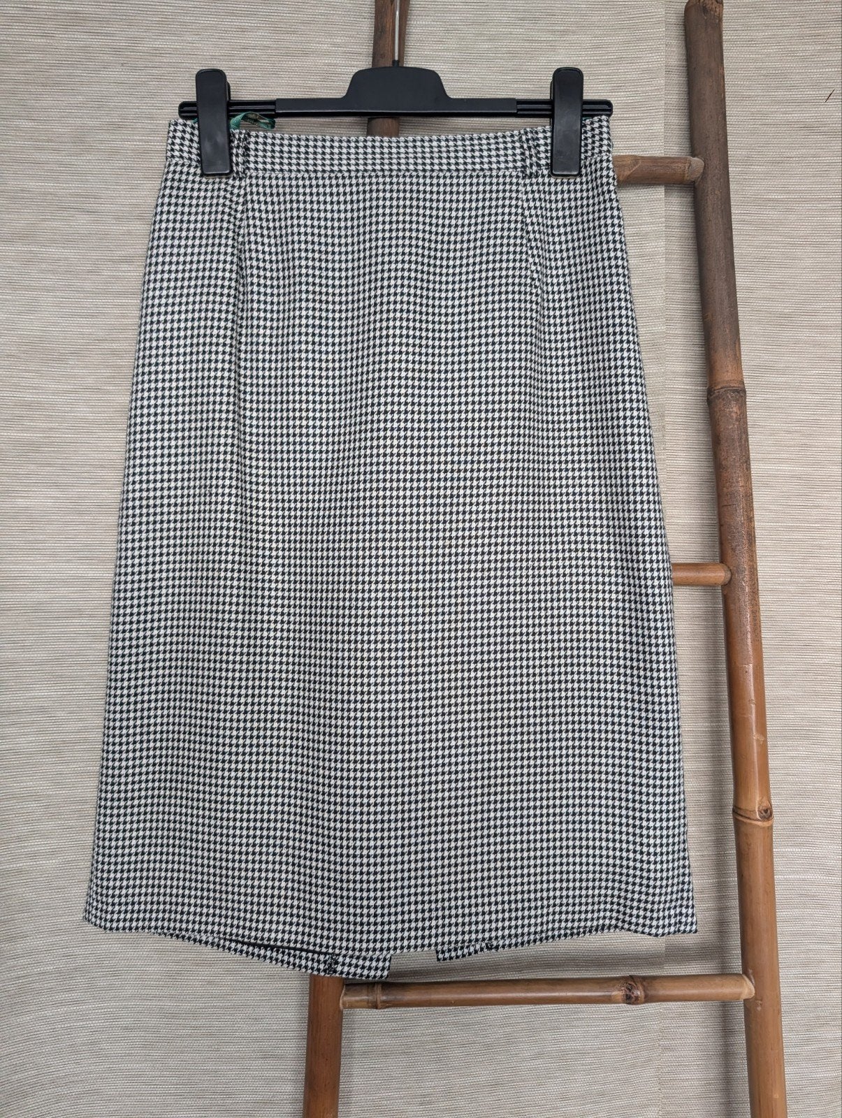 Vintage koker rok. Pied de Poule, Maat 38/40 (M), Zwart, Ophalen of Verzenden, Zo goed als nieuw