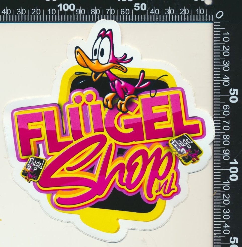 Sticker: Flugel Shop, Verzenden, Zo goed als nieuw, Bedrijf of Vereniging