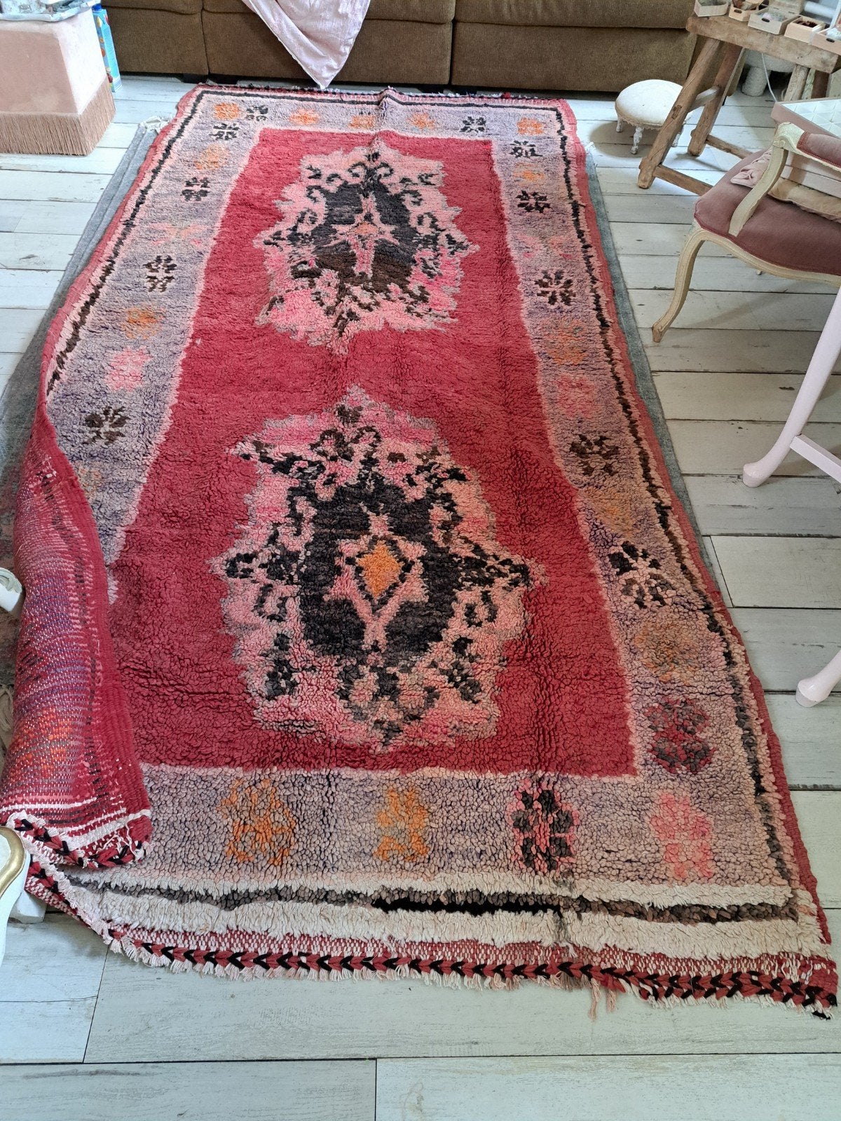 Berber, boujaad vintage, Ophalen of Verzenden, Zo goed als nieuw, Rechthoekig, 200 cm of meer