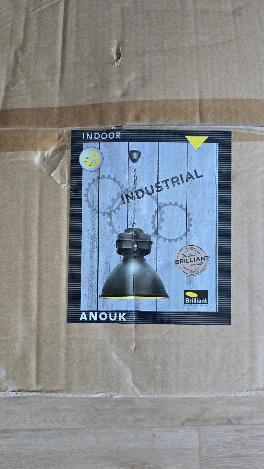 Industriële Hanglamp - Nieuw in doos, Ophalen, Nieuw, E27 (groot), Metaal