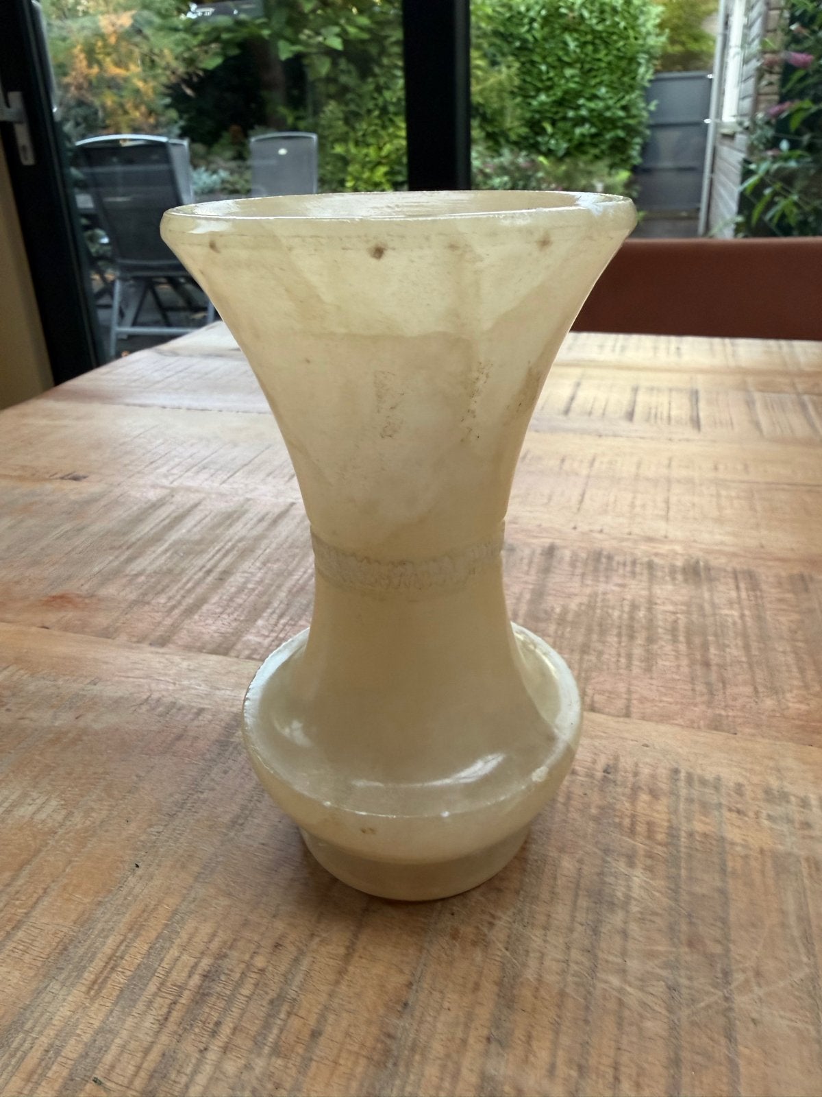 Vintage Albasten Vaas - 16 cm Hoog, Ophalen of Verzenden