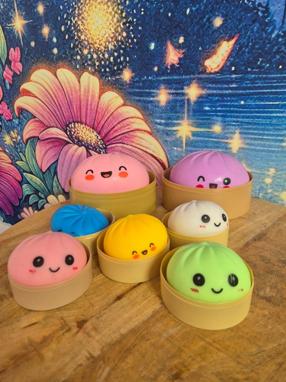 Leuke Squishy Dumplings (5 normaal, 2 XXL), Ophalen