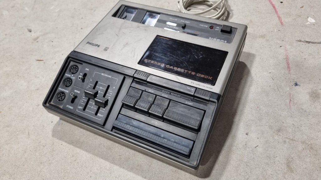 Vintage stereo cassette deck Philips N2501, Ophalen of Verzenden, Enkel, Philips, Tape counter