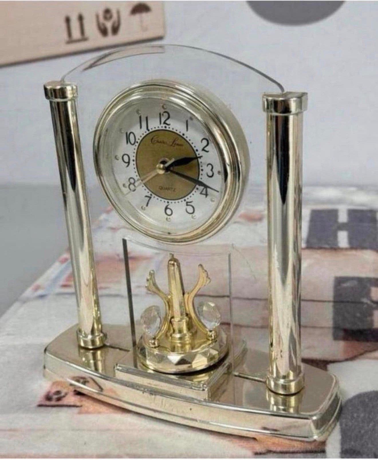 Vintage Retro tafelklok, 1990-2000 quartz Charles Leman klok, Ophalen of Verzenden