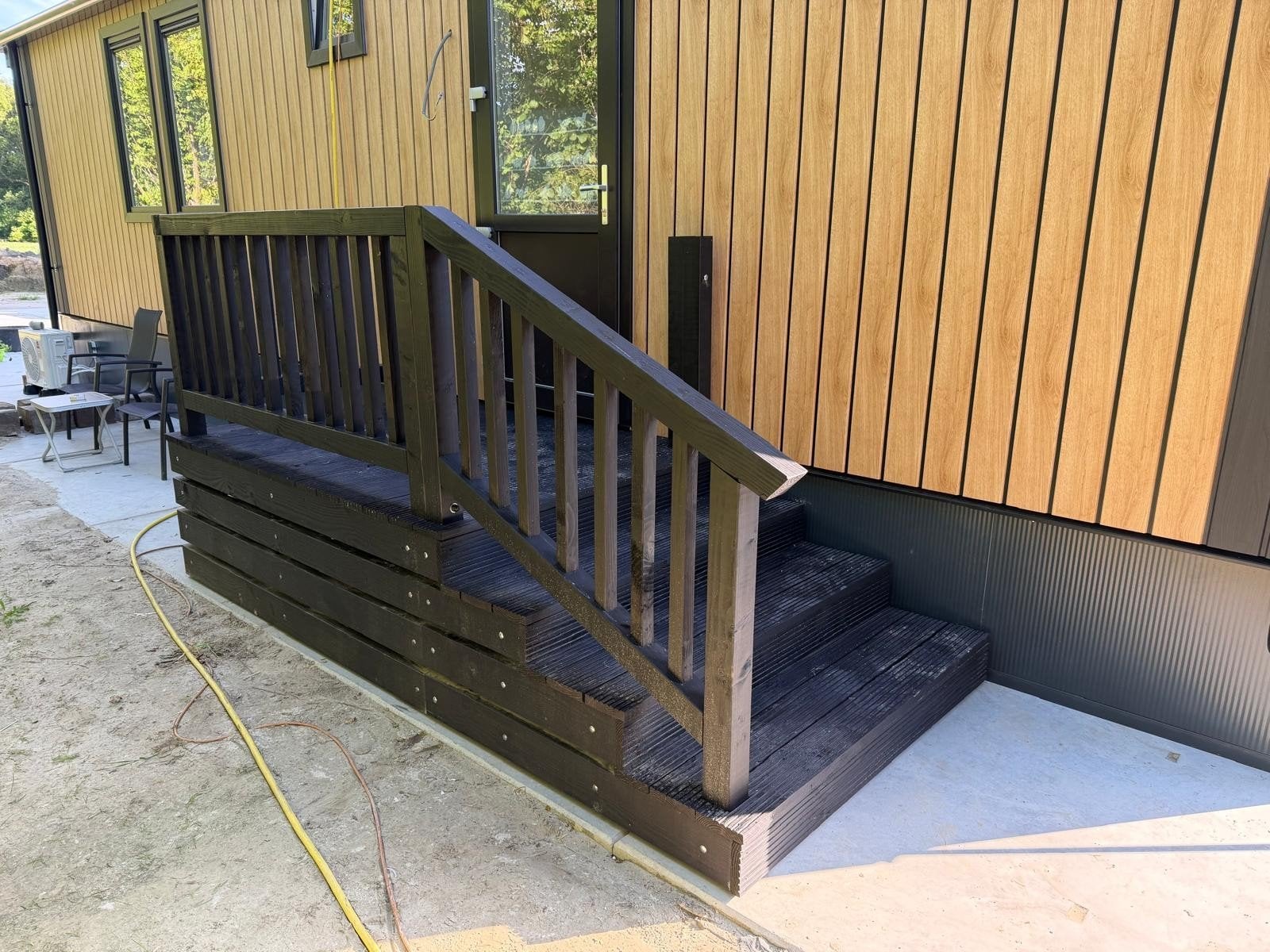 Prachtige Douglashouten chalet opstap, Tinyhouse, Caravan-op, Ophalen of Verzenden, Zo goed als nieuw