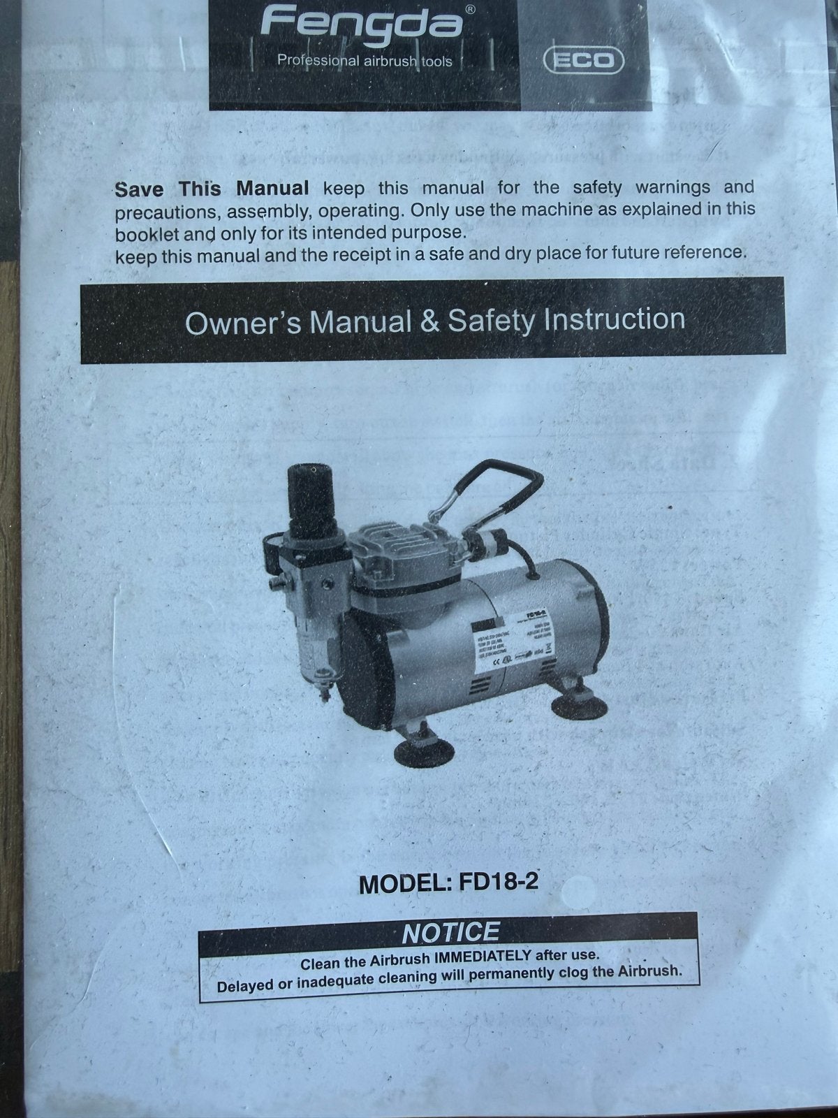 Fengda FD18-2 Airbrush Compressor - Nieuw in doos, Doe-het-zelf en Verbouw, Compressors, Ophalen, Nieuw