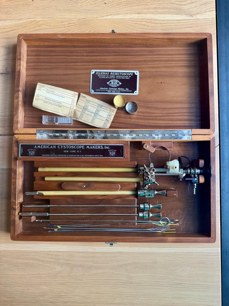 Antieke ACMI cystoscoop/urologische instrumentenset compleet, Antiek en Kunst, Antiek | Gereedschap en Instrumenten, Ophalen of Verzenden