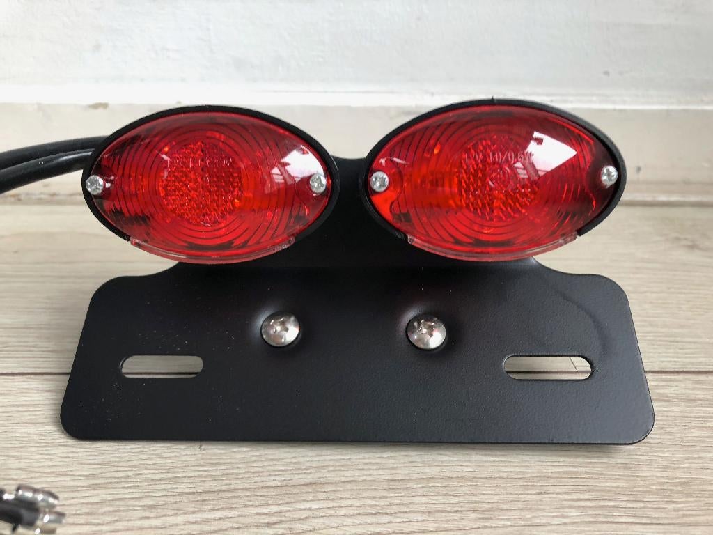 Achterlicht dubbel Cateye Caferacer bobber tracker custom, Ophalen of Verzenden