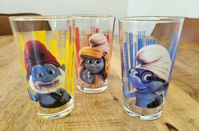 Smurfen Glazen Set - 2011, Ophalen of Verzenden, Zo goed als nieuw, Verschillende Smurfen, Gebruiksvoorwerp