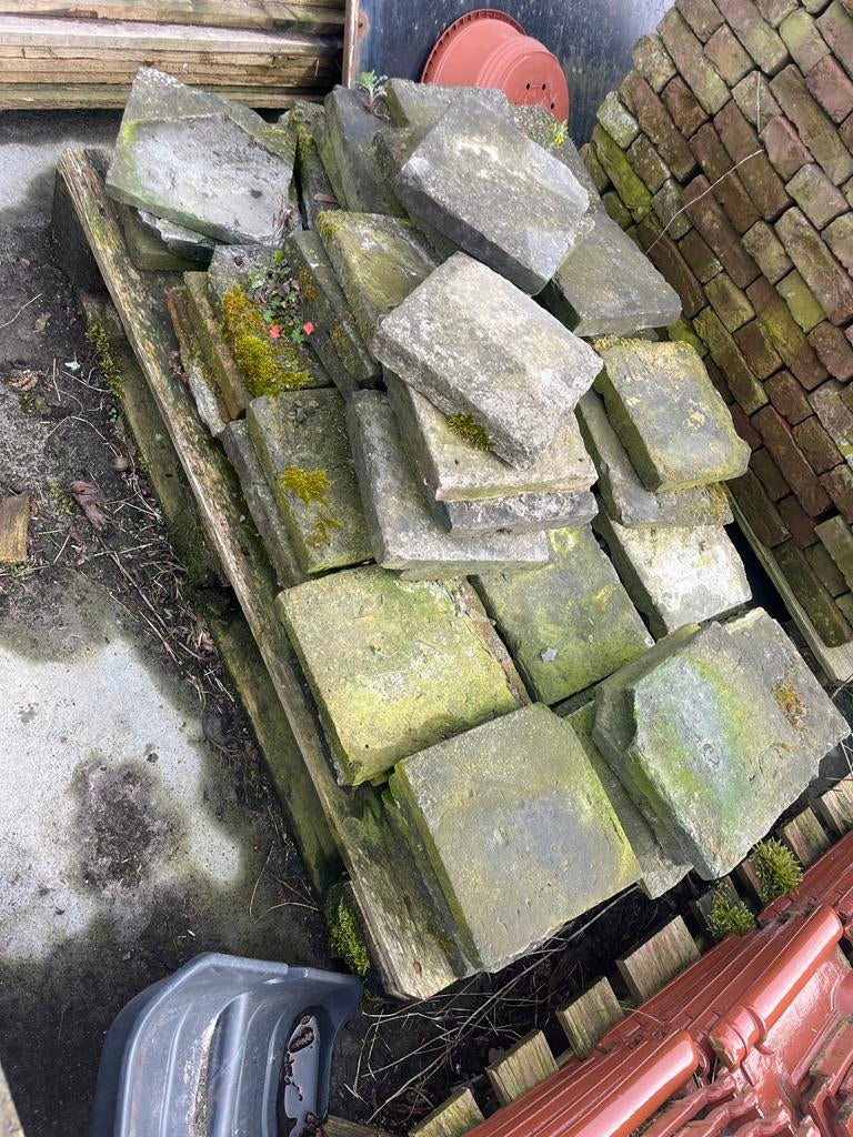 Antieke blauwbakken stenen, Tuin en Terras, Ophalen, Gebruikt, Terrastegels, Natuursteen