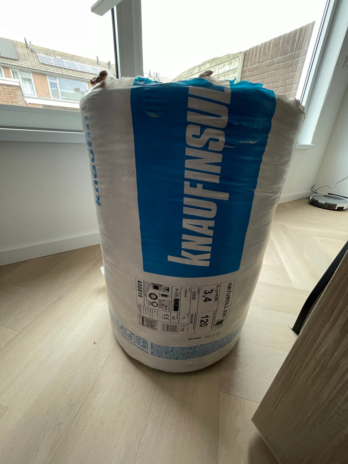 Knauf Naturoll 035 Glaswol isolatie 6200x580x120mm, Ophalen, 12 cm of meer, Nieuw, Minder dan 5 m²