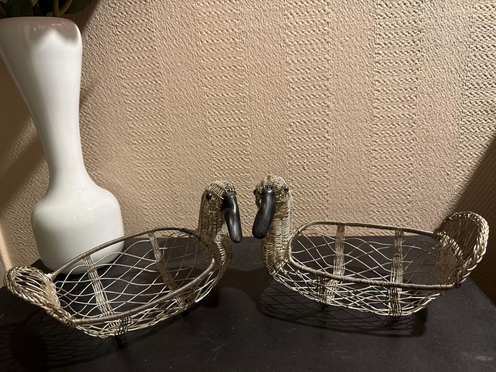 Vintage eenden mandjes - set van 2, Ophalen of Verzenden
