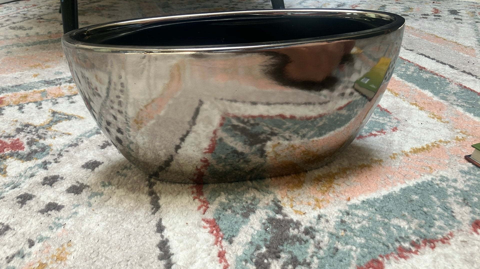 Bloembak, zilveren kleur, binnen, nieuw - rond de 30 cm, Ophalen, Overige materialen, Minder dan 30 cm, Minder dan 60 cm