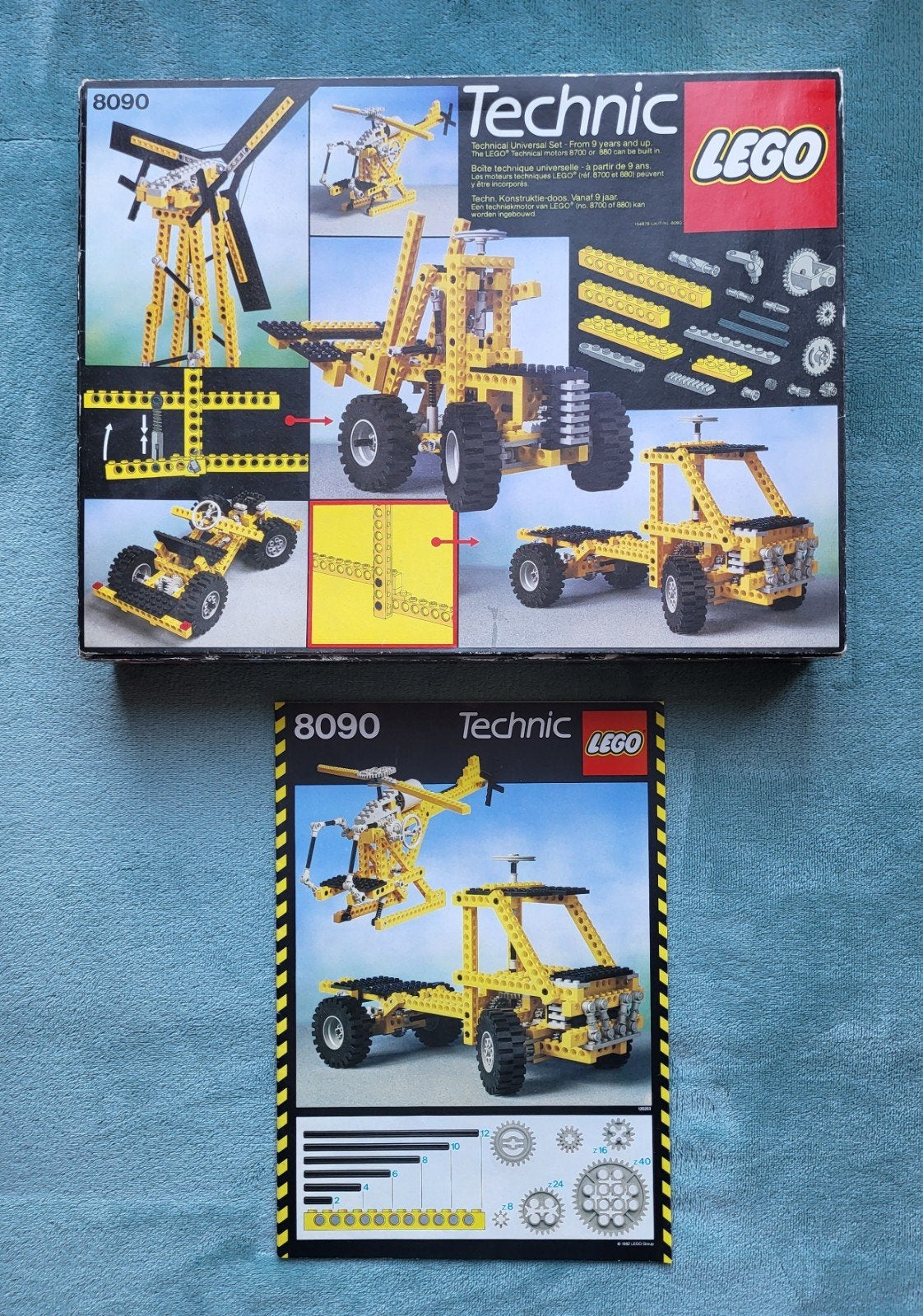 Lego Technic bouw doos (set 8090) wielen, blokjes, boekje., Lego, Ophalen of Verzenden, Zo goed als nieuw, Complete set