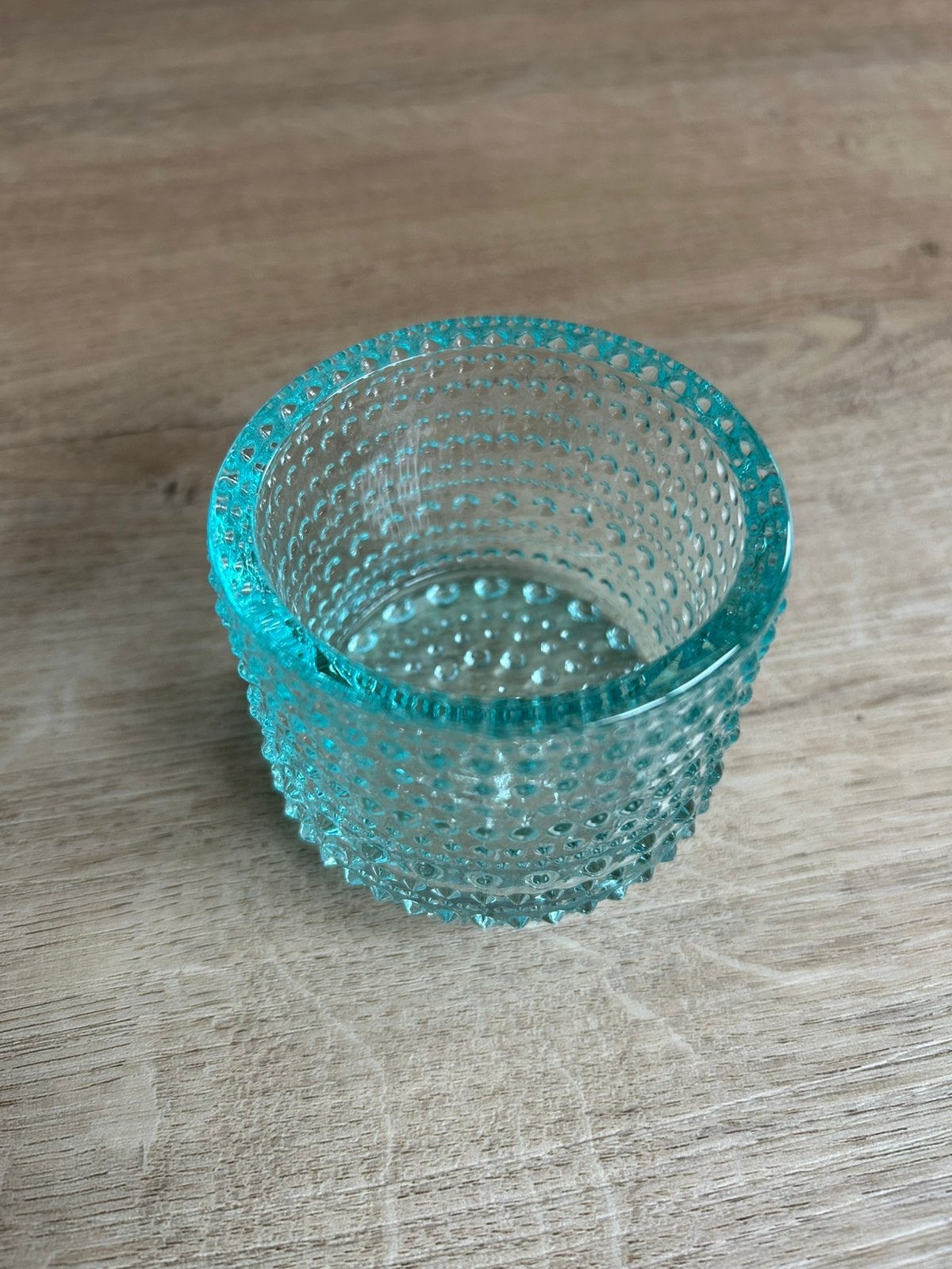 Iittala waxinelichthouder in ijs blauw zgan, Ophalen of Verzenden, Zo goed als nieuw, Blauw, Glas