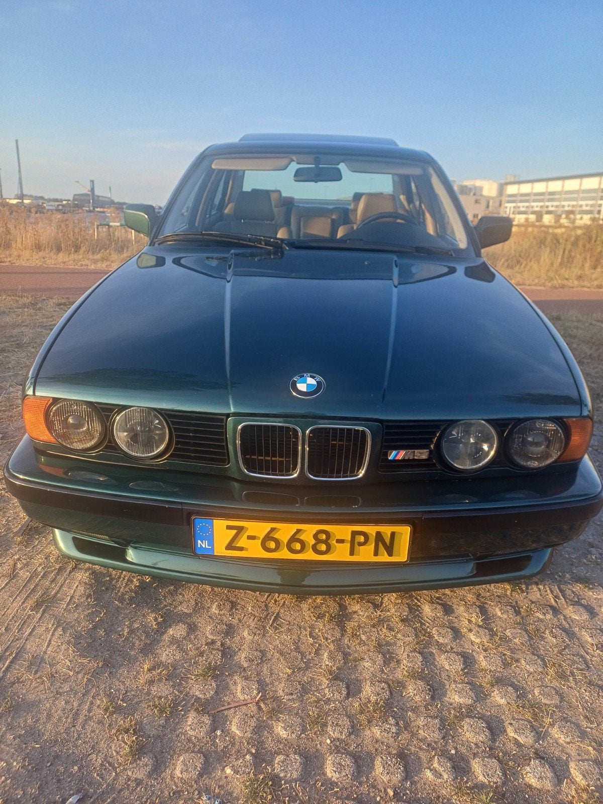 Bmw e34 M5 ( S38b36) Islandgrün, Auto's, BMW, Achterwielaandrijving, Beige, USB, Leder