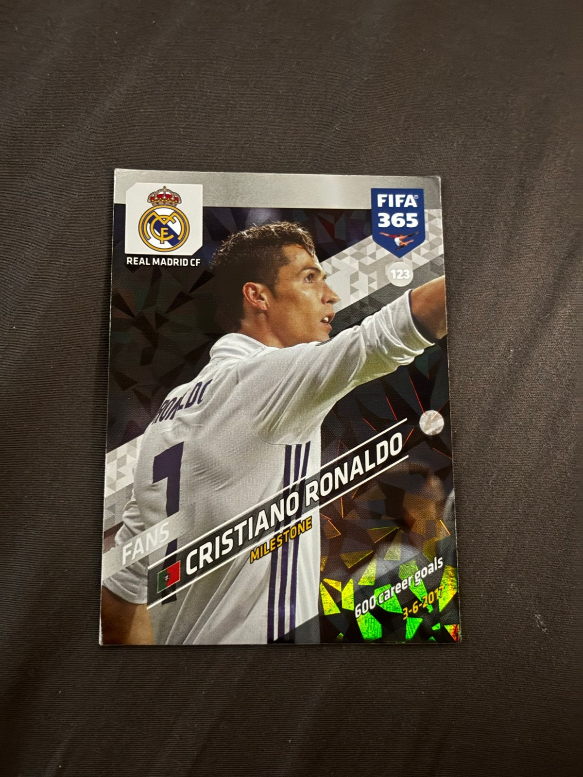 Cristiano Ronaldo FIFA 365 Spelerskaart Real Madrid, Ophalen of Verzenden, Gebruikt, Buitenlandse clubs, Spelerskaart