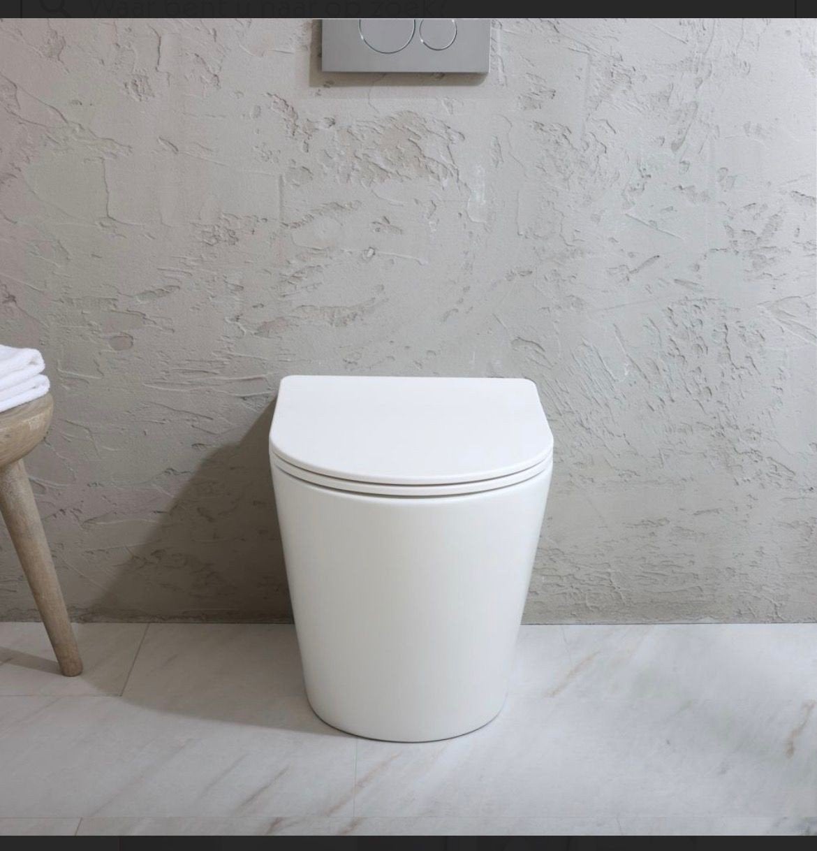 Modern wit staand toilet met soft-close zitting, Ophalen, Nieuw, Steen, Toilet