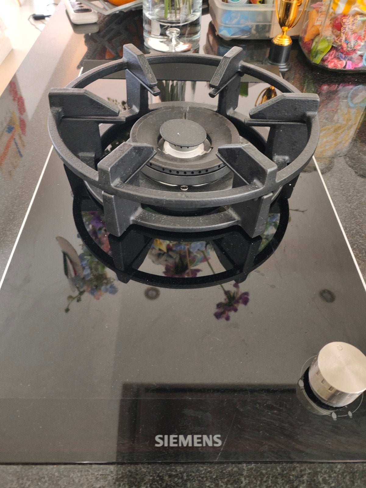 Siemens Gas Pit 2 Ringen Kookplaat, Ophalen, 3 kookzones of minder, Zo goed als nieuw, Inbouw
