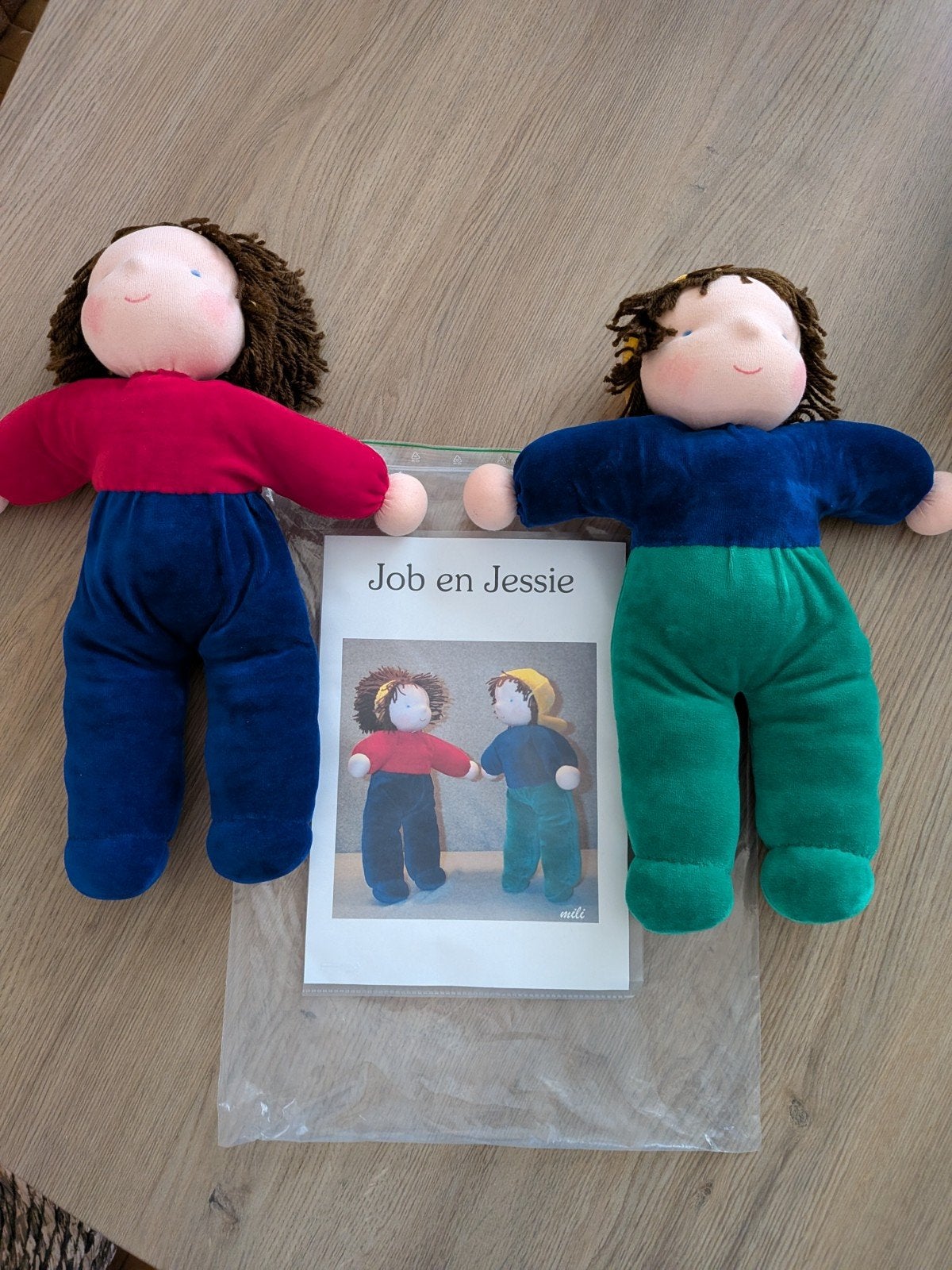 2 handgemaakte Mili-poppen genaamd Job en Jessie, Ophalen, Nieuw, Overige typen