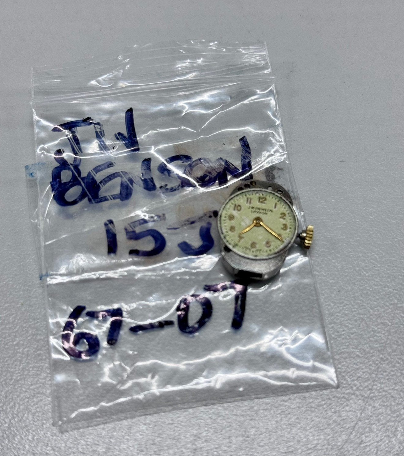 Vintage J W JW Benson - London Swiss Watch Horloge onderdeel, Ophalen of Verzenden