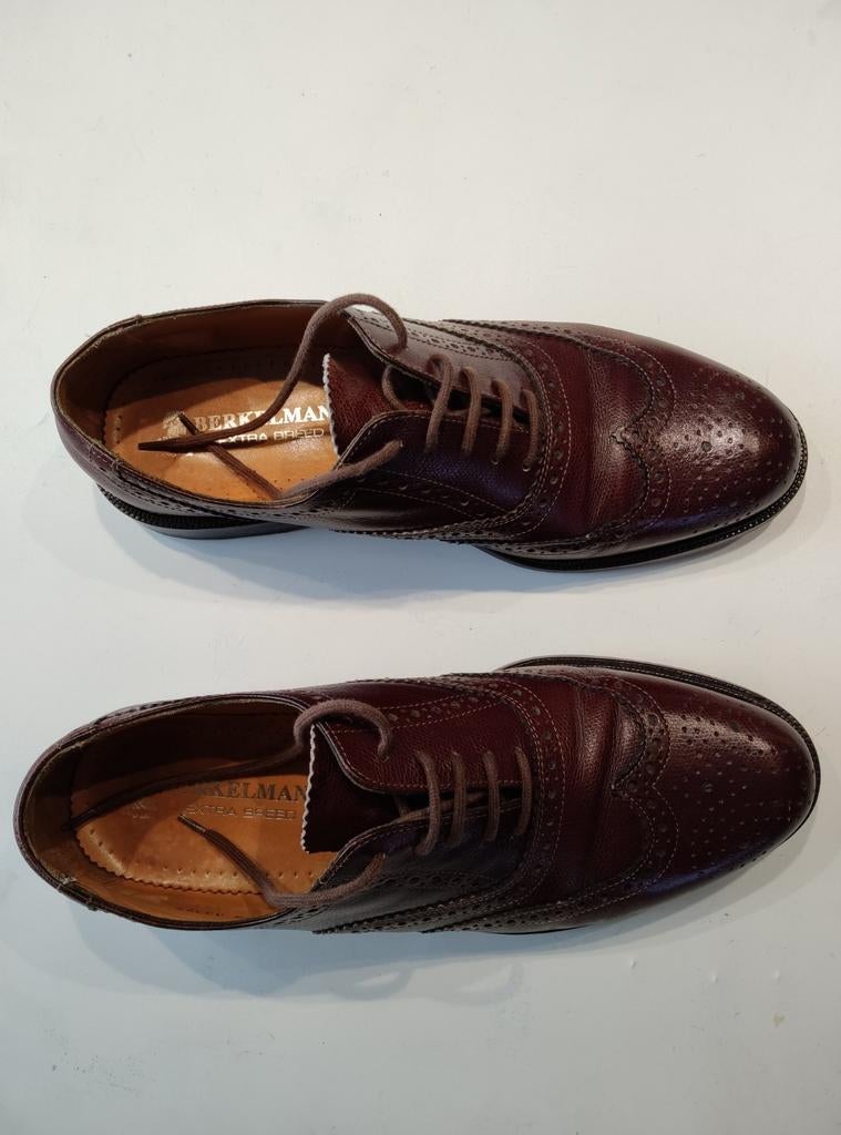 Berkelmans Klassieke Herenschoenen, maat 9,5 extra breed, Ophalen, Berkelmans, Bruin, Gedragen