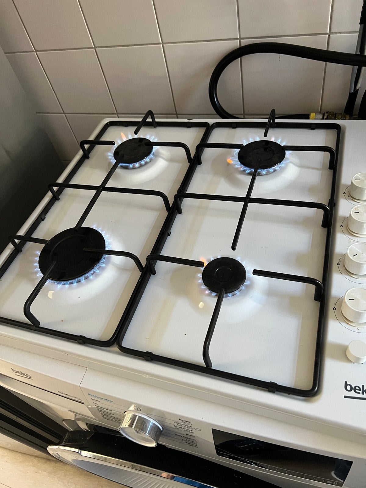 Gasstel 4 pits electrische ontsteking, Witgoed en Apparatuur, Ophalen, Gebruikt, Minder dan 85 cm, 4 kookzones