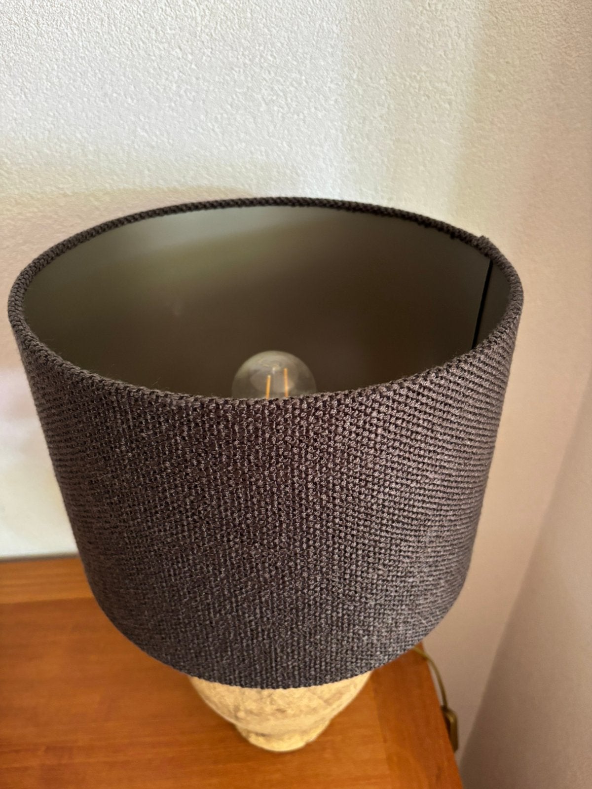 Donker grijze lampenkap (zonder lamp), Huis en Inrichting, Ophalen of Verzenden, Zo goed als nieuw, Rond