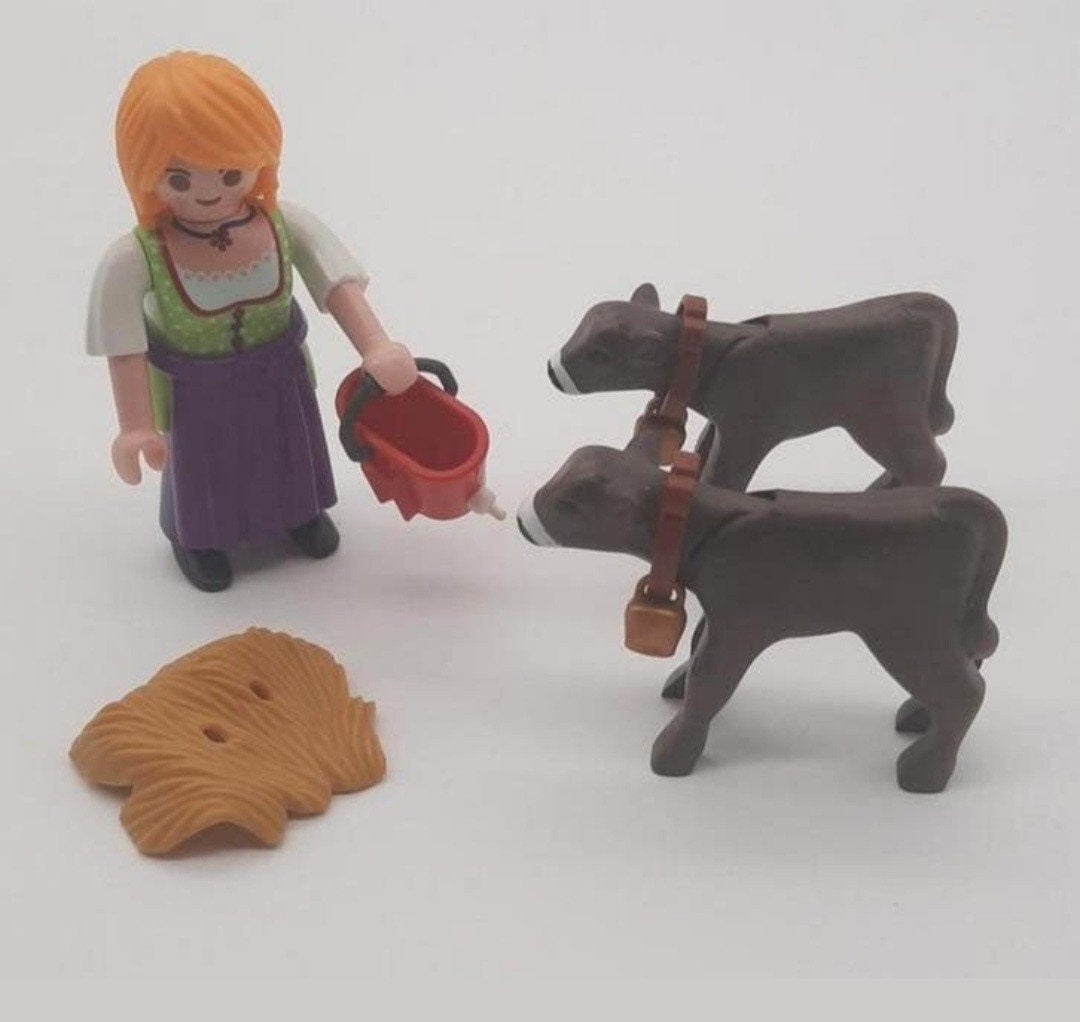 Playmobil 4778 Boerin met 2 kalfjes compleet, Ophalen of Verzenden, Zo goed als nieuw