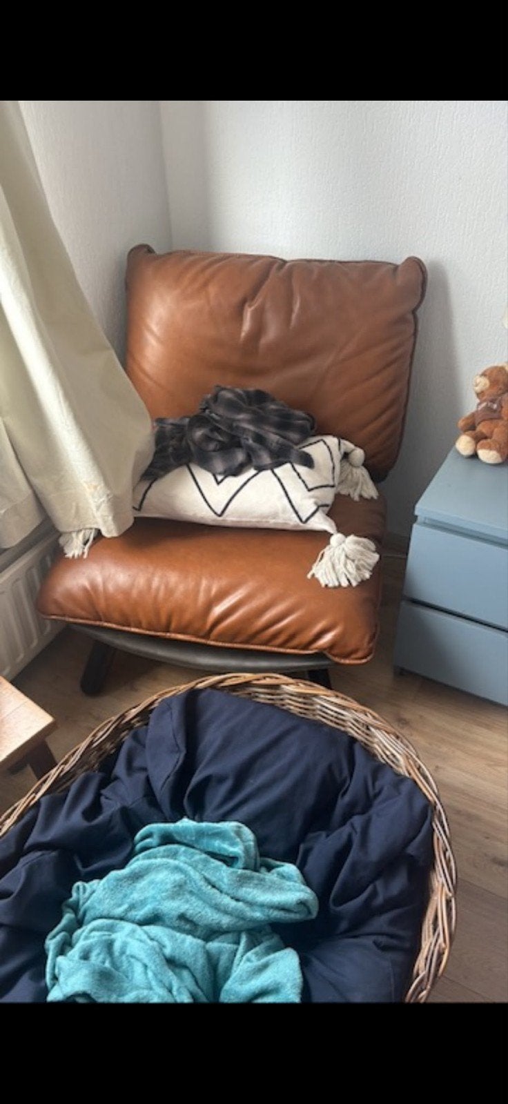 Comfortabele Zuiver Lazy Sack Lounge Chair in goede staat, Ophalen, Bruin, Leer, Zo goed als nieuw