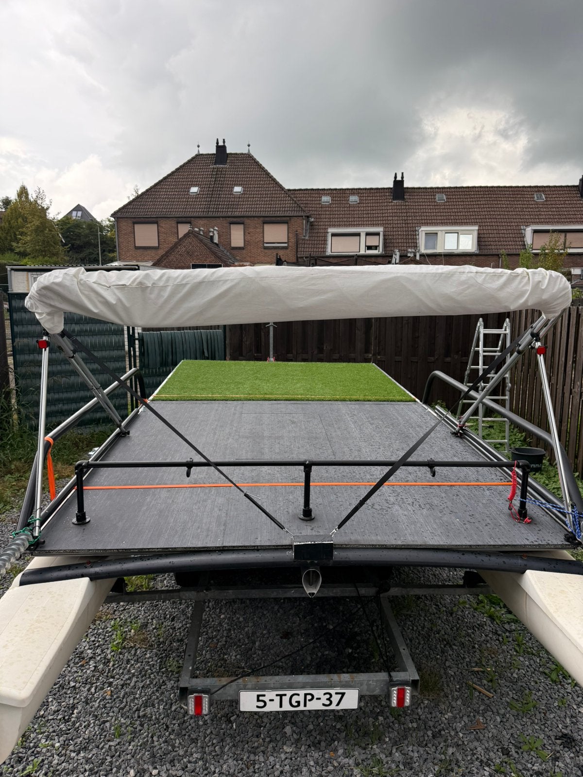 Karperboot met pega trailer en motor, Ophalen, Kunststof, Zo goed als nieuw, Overig typen