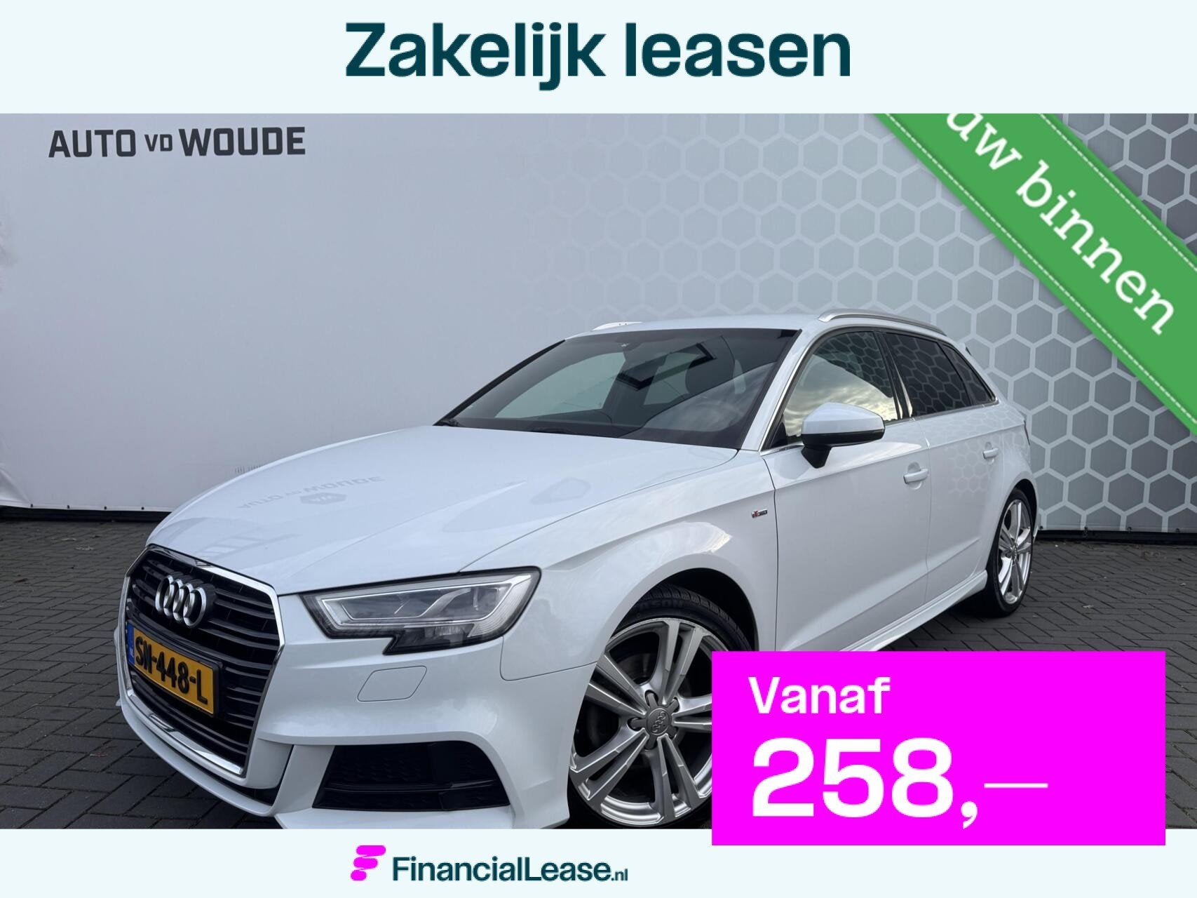 Audi A3 Sportback 1.0 TFSI Sport S Line Edition LED S-line, Voorwielaandrijving, Gebruikt, Wit, Origineel Nederlands