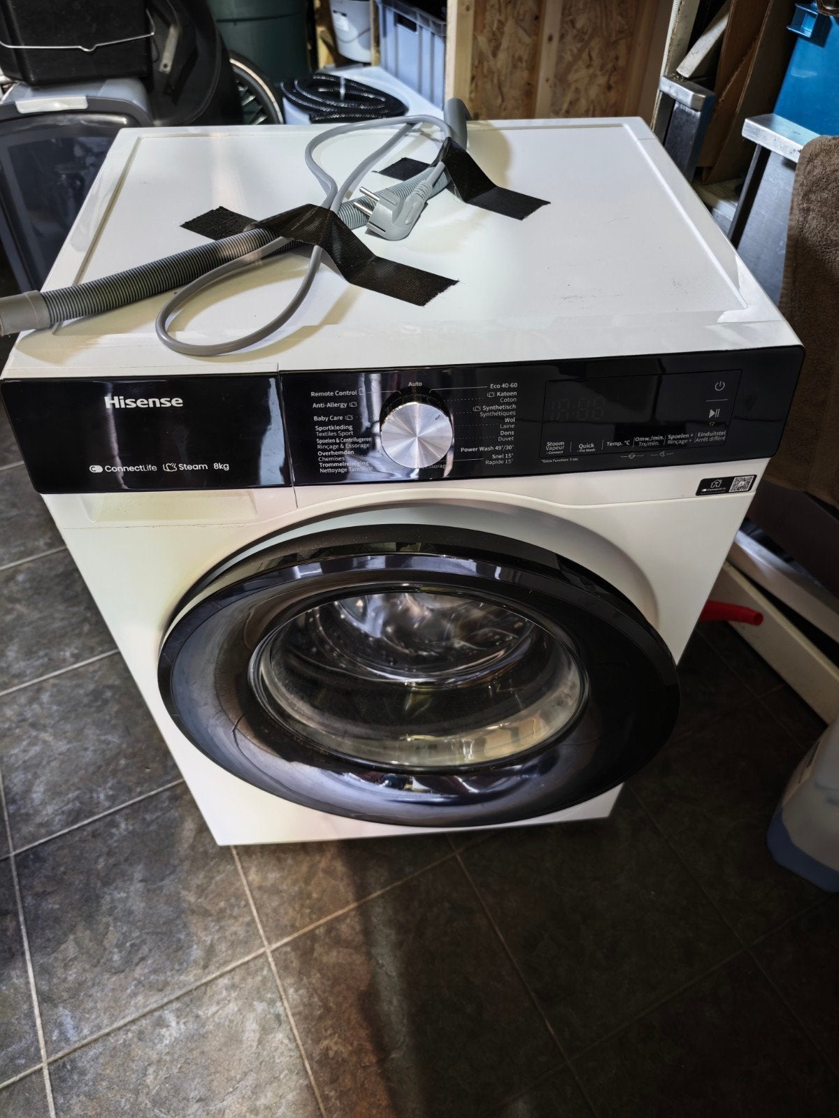 Hisense WF3S8043BW3/BLX Wasmachine - 8kg - Wit, Witgoed en Apparatuur, Wasmachines, Zo goed als nieuw, 8 tot 10 kg, 85 tot 90 cm