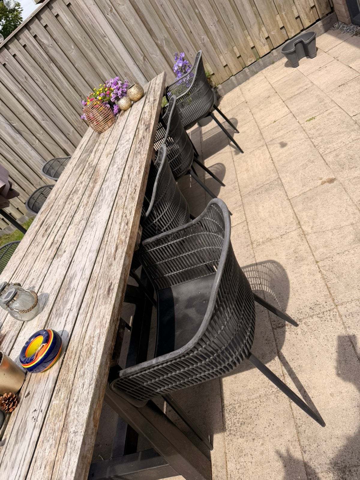 4 Zwarte tuinstoelen Xenos - Gebruikt, lage prijs, Ophalen, Gebruikt, Kunststof