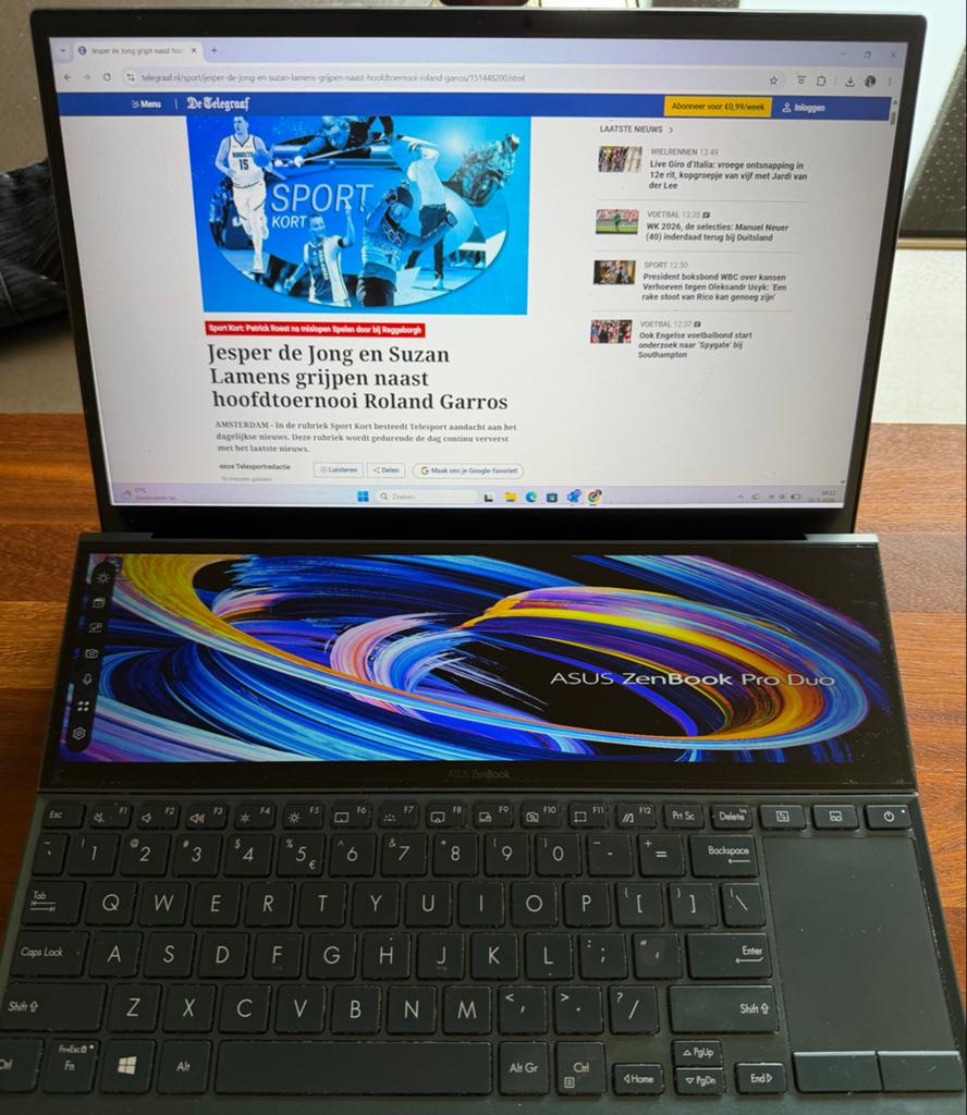 Asus Zenbook Duo UX482E - 14 inch - duo scherm - 1TB - 16GB, Computers en Software, Windows Laptops, Ophalen, Gebruikt, 2 tot 3 Ghz