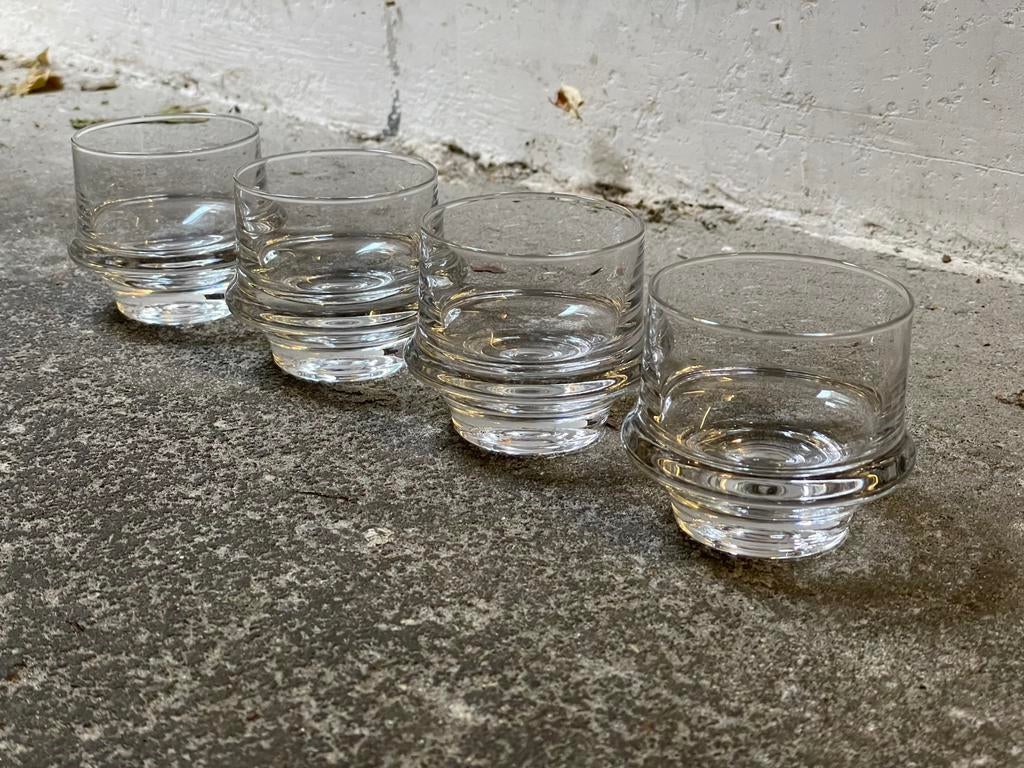 Iittala, Finland: 4 ‘Marski’ glazen 6 cm (1959–1979), Verzamelen, Glas en Borrelglaasjes, Ophalen of Verzenden, Zo goed als nieuw