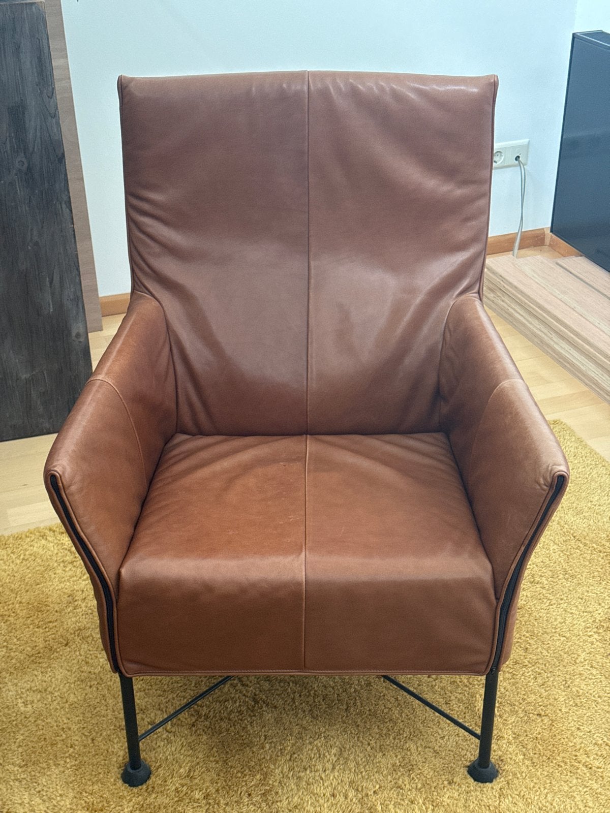 Comfortabele leren fauteuil - Bruin, Ophalen, Gebruikt, Bruin, Leer