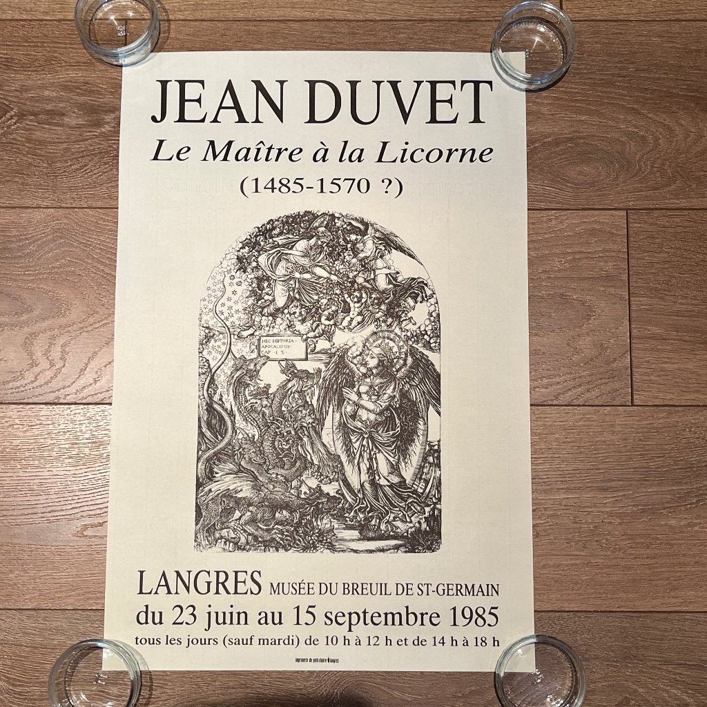 Poster Museum Kunst Jean Duvet Frankrijk 1985, Rechthoekig Staand, Ophalen of Verzenden, Zo goed als nieuw, A1 t/m A3