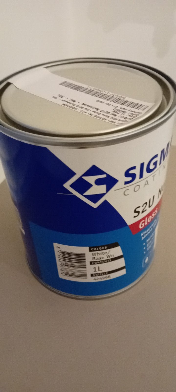 Sigma S2U Nova Gloss RAL 9010 Reinweiss verf, Ophalen, Nieuw