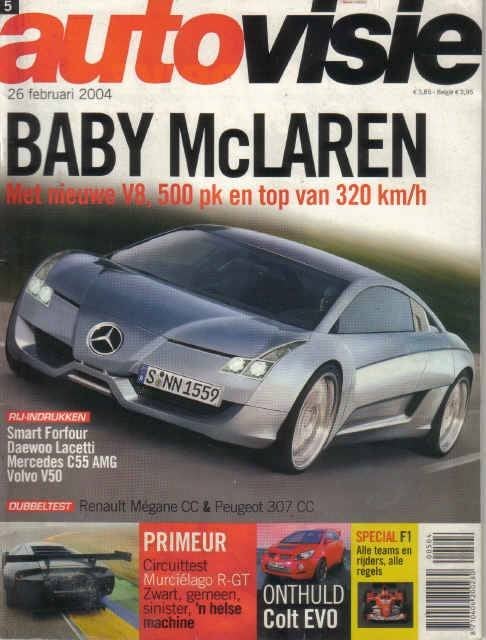 Autovisie 5 2004 : Peugeot 307 CC 2.0 - Renault Megane CC, Ophalen of Verzenden, Gelezen, Algemeen
