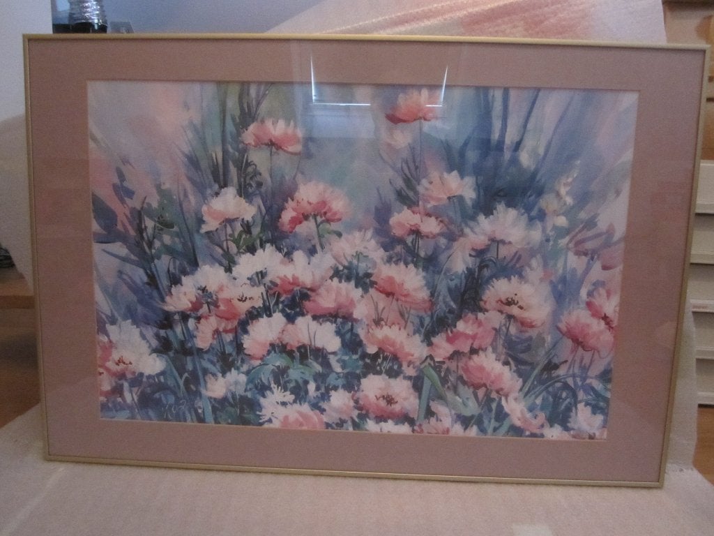 Goudkleurige fotolijst  92 cm x 60 cm ., Ophalen, Kunststof, Gebruikt, 75 cm of meer