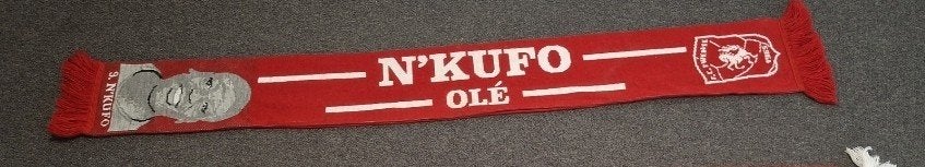 Fc Twente Sjaal Club alltime topscorer legend Blaise N Kufo, Ophalen of Verzenden, Gebruikt, F.C. Twente, Vaantje of Sjaal