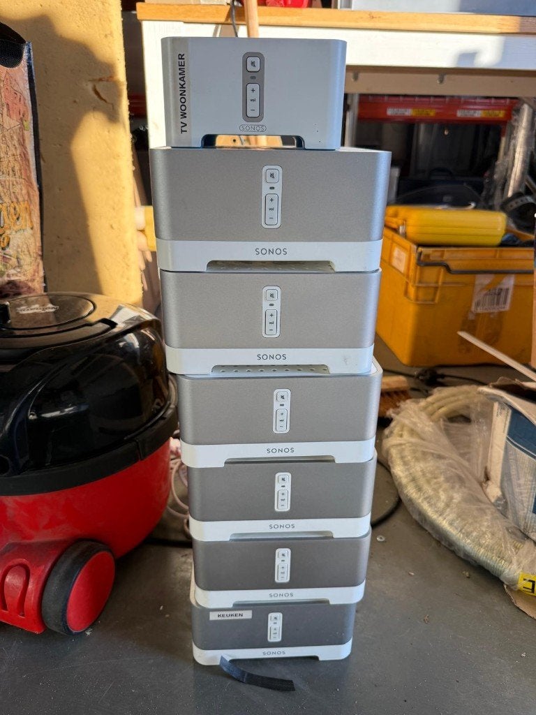 6x Sonos Connect:Amp Gen1 en 1x Connect, Gebruikt, Info@sonos.nl, 60 tot 120 watt, Sonos