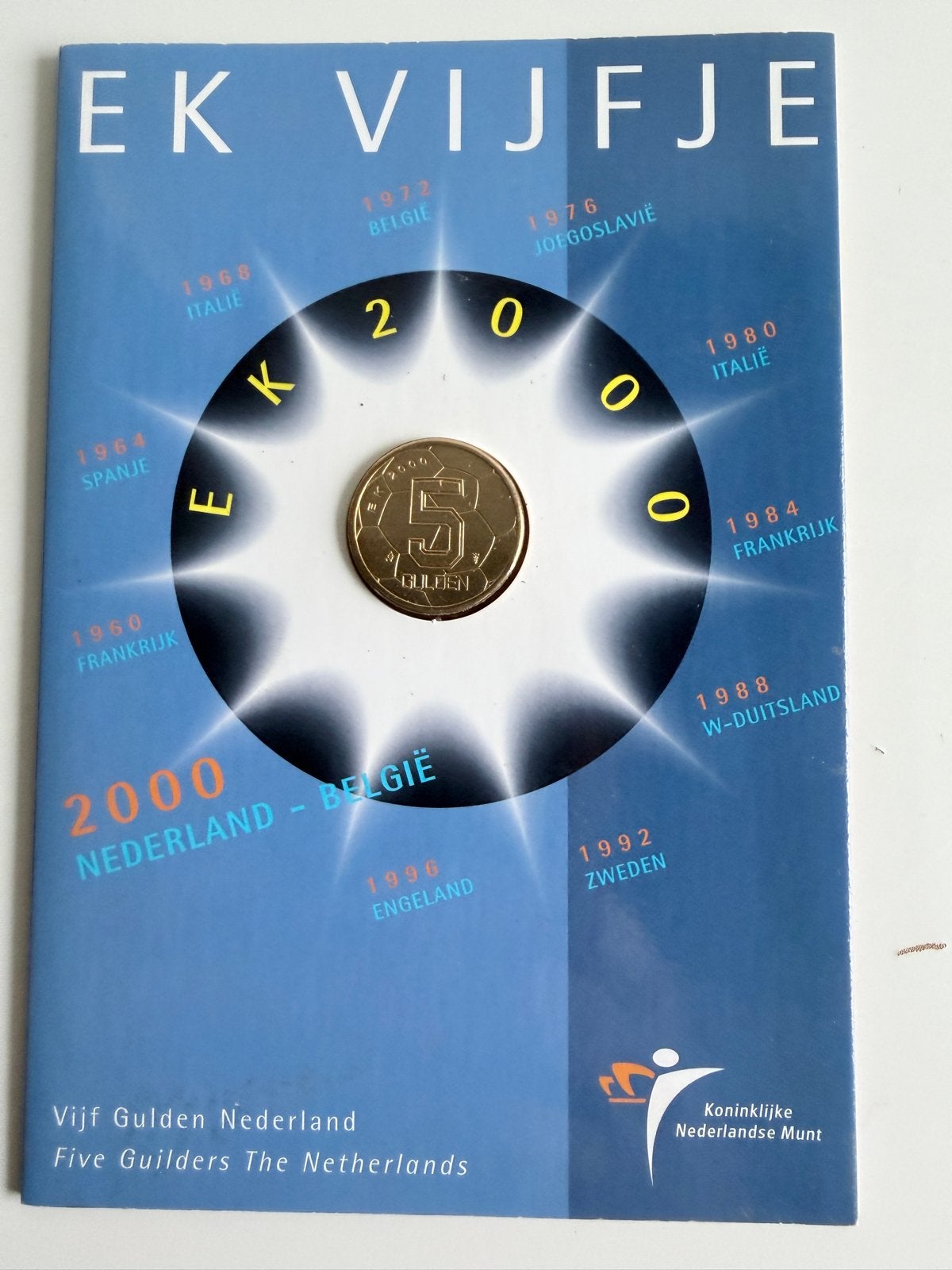 EK Vijfje 2000 Nederland - België, Ophalen of Verzenden, Koningin Beatrix, 5 gulden, Losse munt