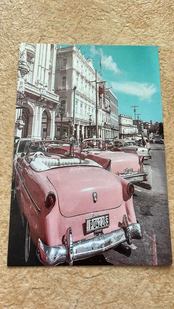 Roze oldtimer taxi’s Havanna Cuba, Ophalen of Verzenden, 1960 tot 1980, Ongelopen, Voertuig