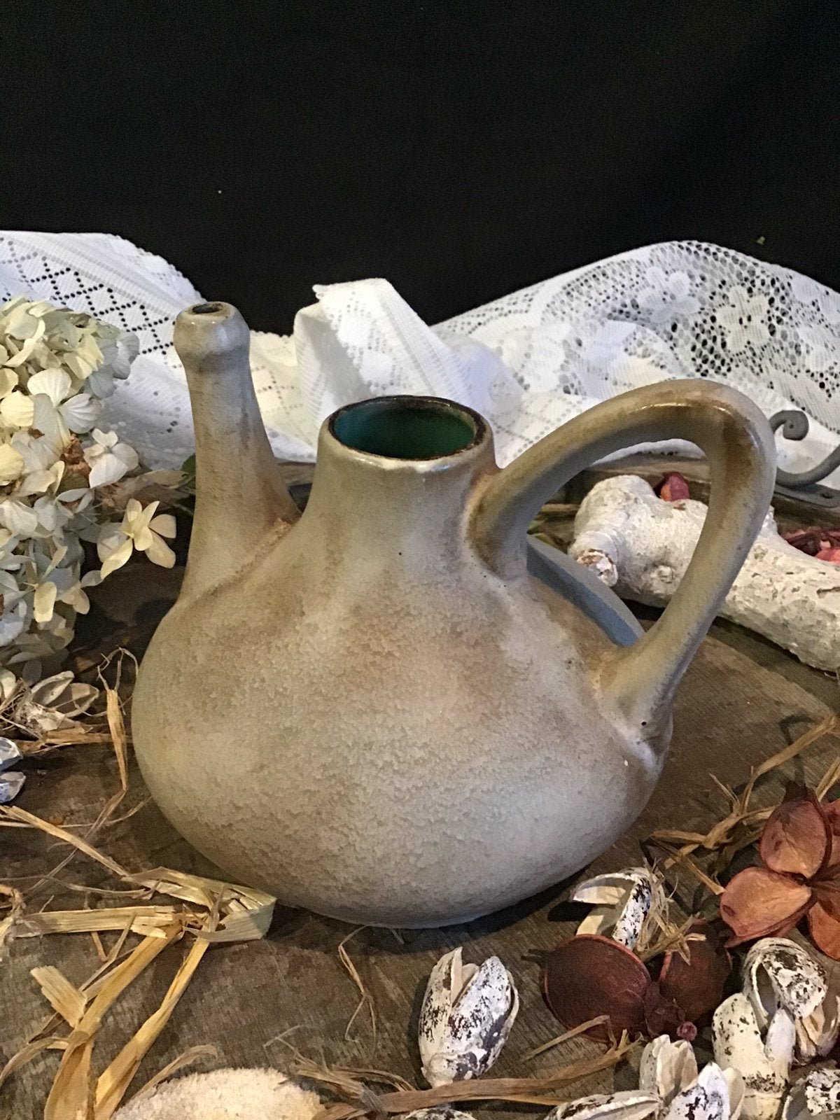 Keramisch kruikje Ceramano decor Island 248 West Germany, Ophalen of Verzenden, Grijs
