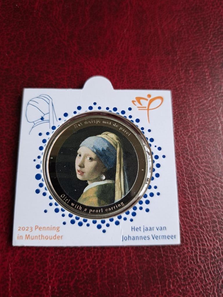 Jaar van Vermeer Penning 2023 in Bedrukte Munthouder, Ophalen of Verzenden, Overige waardes