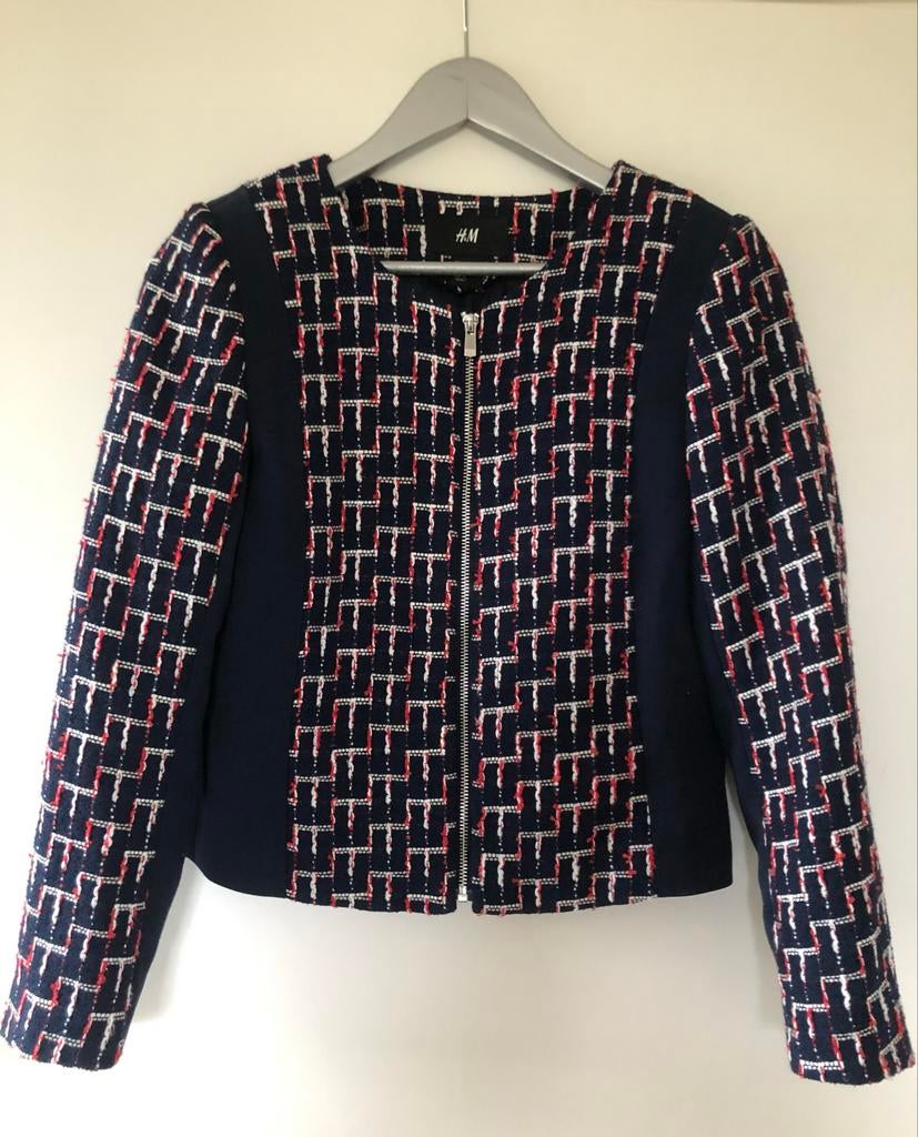 Kort gevoerd jasje maat 36 H&M, Blauw, Ophalen of Verzenden, Zo goed als nieuw, Jasje